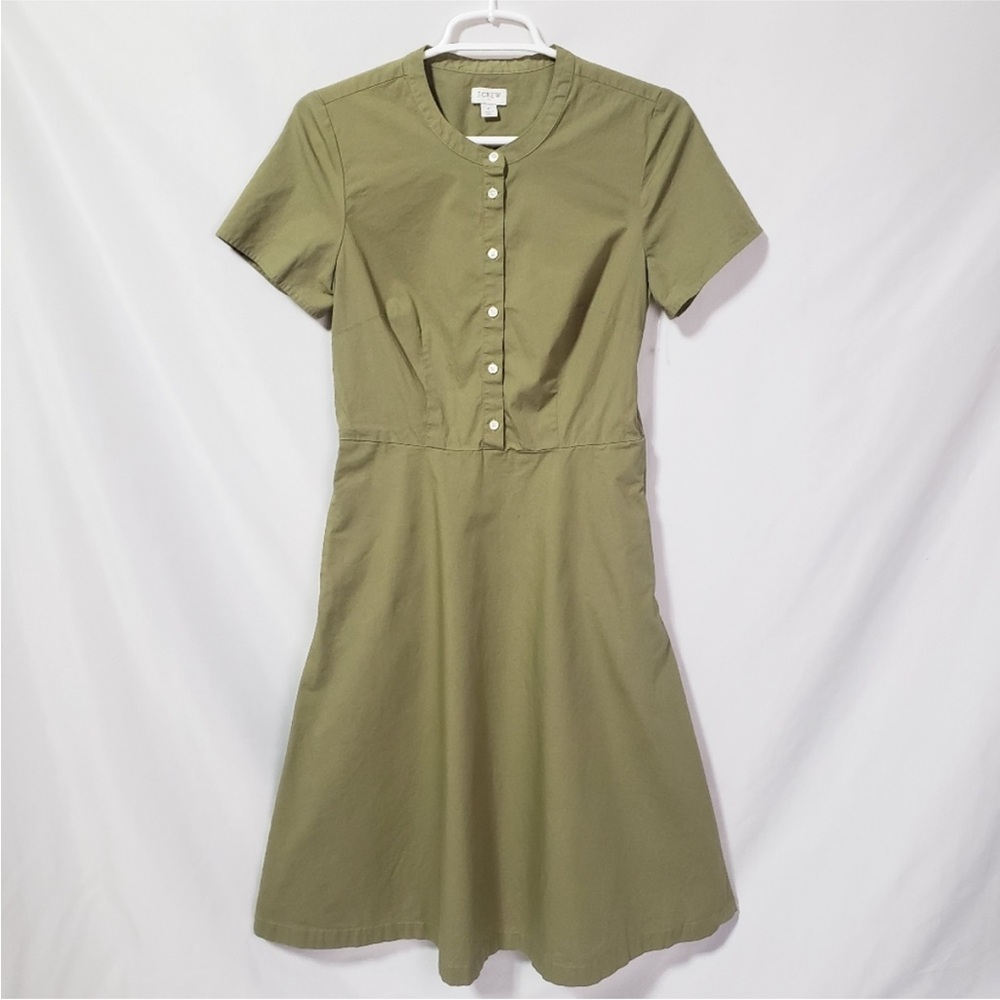 J. Crew Factory Sage Green Short Sleeve Dress